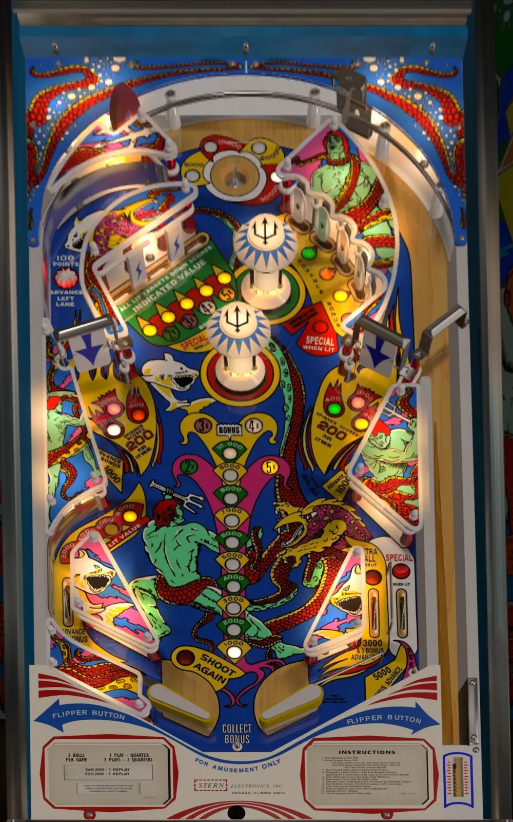 Trident playfield
