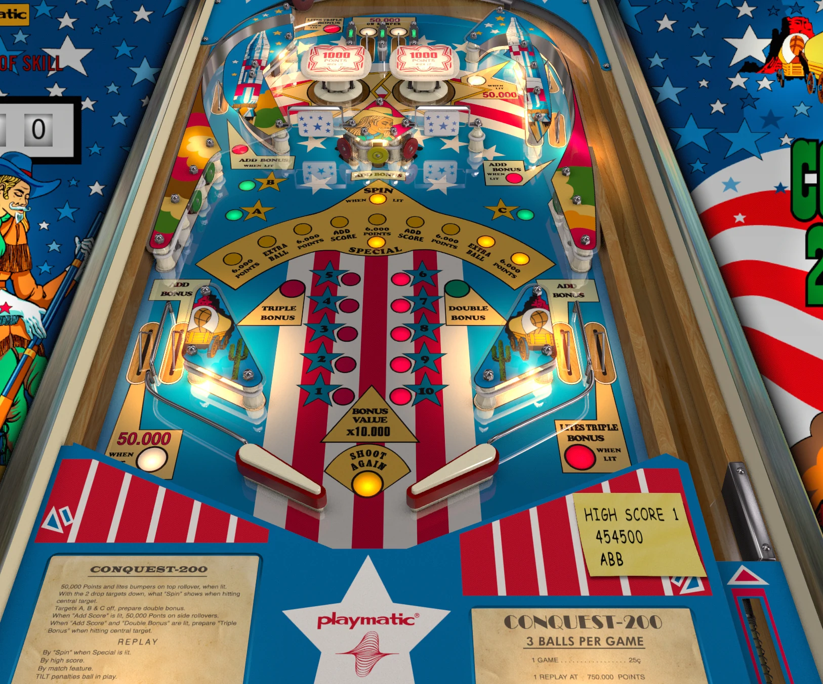 New World / Conquest 200 playfield